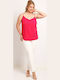 Women's Summer Blouse with Straps Fuchsia