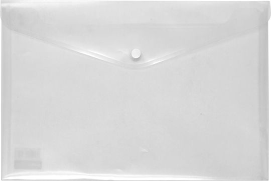 Salko Paper Folder Transparent with Button for Paper A3 White