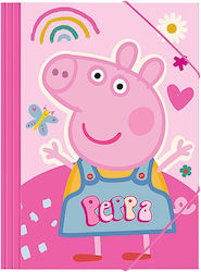 Peppa Pig Folder with Rubber Band and Ears for Paper A4 Pink 6pcs