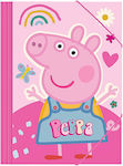 Peppa Pig Folder with Rubber Band and Ears for Paper A4 Pink 6pcs