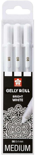 Sakura Sakura Gelly Roll Bright White Fine Στυλό 3τμχ
