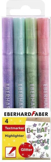 Eberhard Faber GLITTER Textmarker Mehrfarbig 4Stück