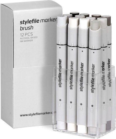 Stylefile Marker Zeichenmarker Gray 12Stück