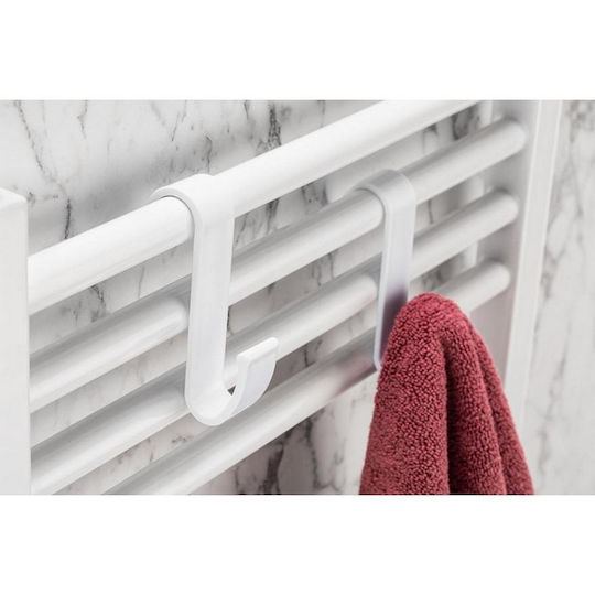 Max Home AY00000770 Κρεμαστράκια με Αυτοκόλλητο Πλαστικά Λευκά 2τμχ