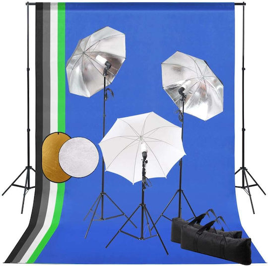vidaXL Photography & Video Lighting Kit with 3 Lights 24W 5500K with Tripod