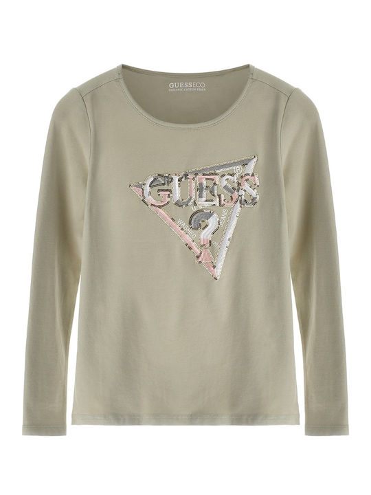 Guess Kids' Blouse Long Sleeve Khaki