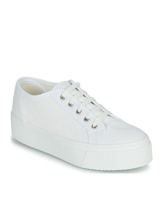 Yurban Flatforms Turnschuhe Weiß