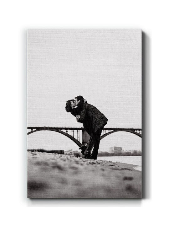 Walls Love Couple on the Beach Canvas Painting 15x20cm