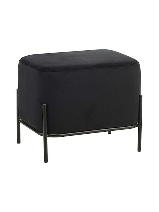 Stools For Living Room Upholstered with Velvet Bella Black 1pcs 48x37x39cm