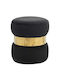 Stool For Living Room Upholstered with Velvet Linda Black 39x39x43cm