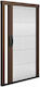 Viomal Door Mosquito Net Screw-Mounted Pleated Aluminum Brown With Frame 235x135cm