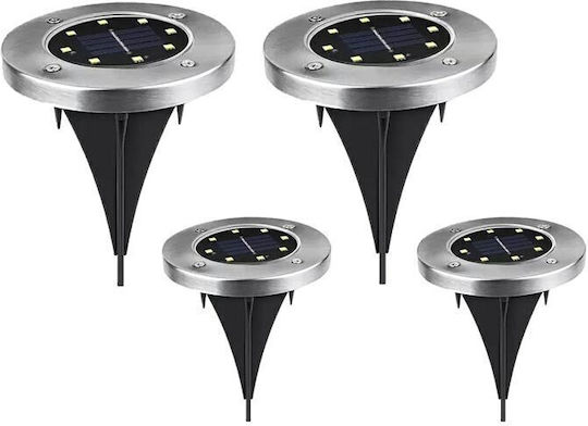 Set of 4 Stake Solar Lights with Natural White Light 4000K IP67 11.5cmx11.5cmx13cmcm