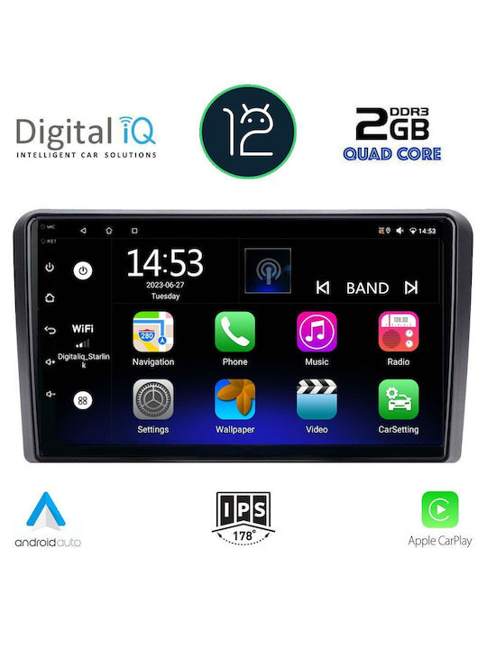 Digital IQ Sistem Audio Auto pentru Opel Zafira / Corsa / Tigra / Vectra / Antara / Astra / Meriva / Combo 2004-2014 (Bluetooth/AUX/WiFi/GPS/Apple-Carplay) cu Ecran Tactil 9"