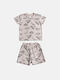 Dreams Set Top & Bottom Kids Summer Pyjamas Beige