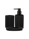 Andrea House Plastic Bathroom Accessory Set Black