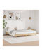Κρεβάτι Ημίδιπλο Ξύλινο Καφέ / Sonoma με Τάβλες για Στρώμα 120x200cm