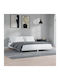 Κρεβάτι King Size Ξύλινο Λευκό με Τάβλες για Στρώμα 180x200cm