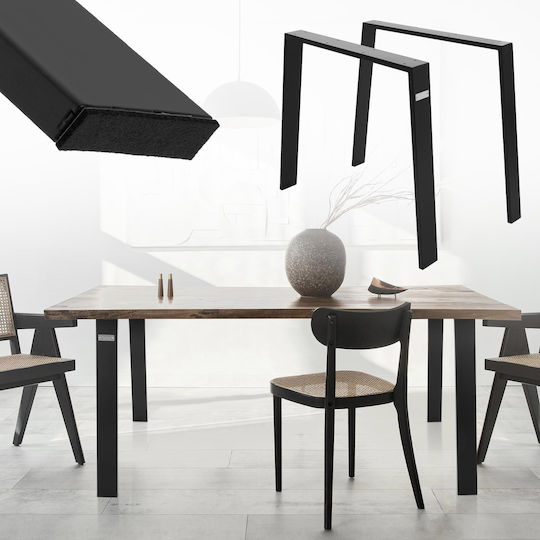 ML-Design Βάση Τραπεζιού Μεταλλική Μαύρη 90x72cm 2τμχ
