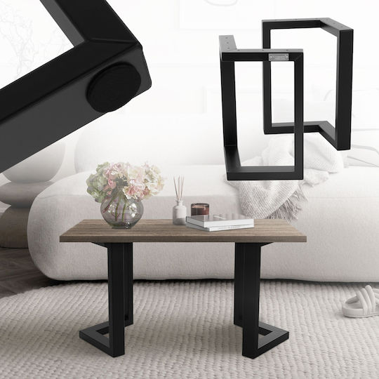 ML-Design ML-Design Metallic Furniture Leg 2 Pieces Suitable for Table / Coffee Table 43cm Black