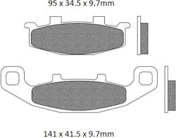 Τακάκια Μοτοσυκλέτας Πίσω για Kawasaki GPZ / GPX / Tengai