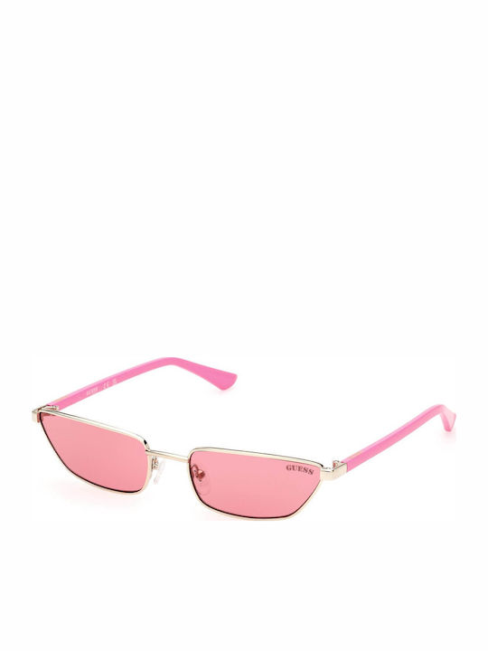 Guess Women's Sunglasses with Gold Metal Frame and Pink Lens GU8285 32S