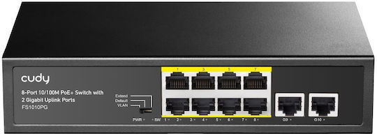 Cudy FS1010PG v1 Unmanaged L2 PoE+ Switch με 8 Θύρες Ethernet