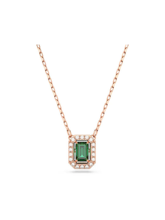 Swarovski Γυναικείο Σετ Κολιέ Millenia necklace Octagon cut Green με Ζιργκόν Επιχρυσωμένο