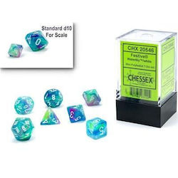 Chessex Dungeons & Dragons Mini Würfel Set Festlicher Luminary Wasserlilie mit Weißen Würfeln Chessex Dungeons & Dragons Mini Würfel Set Festlicher Luminary Wasserlilie mit Weißen Würfeln