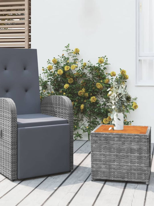 Garden & Outdoor Furniture Set for Small Spaces 2 Pieces Gray with Pillows