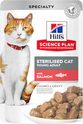 Hill's Science Plan Sterilised Cat Wet Food for Sterilised Adult Cats In Pouch with Salmon 1pc 85gr