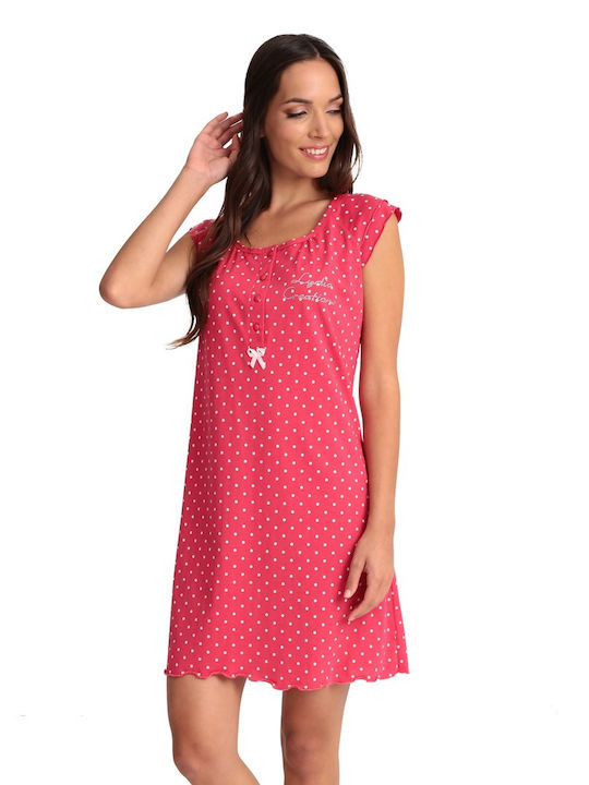 Lydia Creations Summer Cotton Women's Nightdress Pink