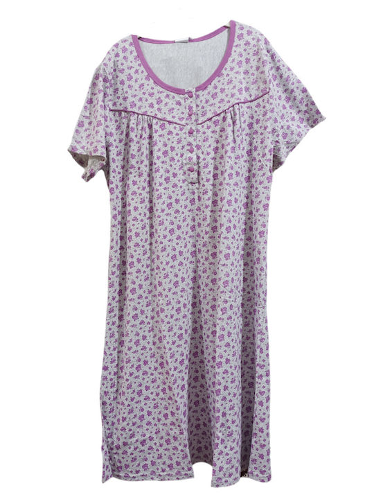 Lydia Creations Summer Cotton Women's Nightdress Lilac