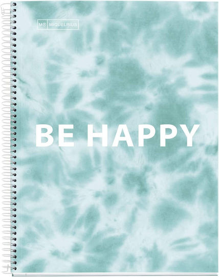 Miquelrius Spiral School Notebook Ruled A4 120 Paper Sheets Antiviral Tie Green