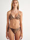 Padded Triangle Bikini Top Brown Animal Print