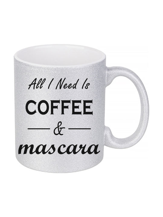 VOUR Cană Ceramică Glitter - Coffee and Mascara 320ml