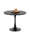 Table Dining Room Wooden Black 90x90x74cm