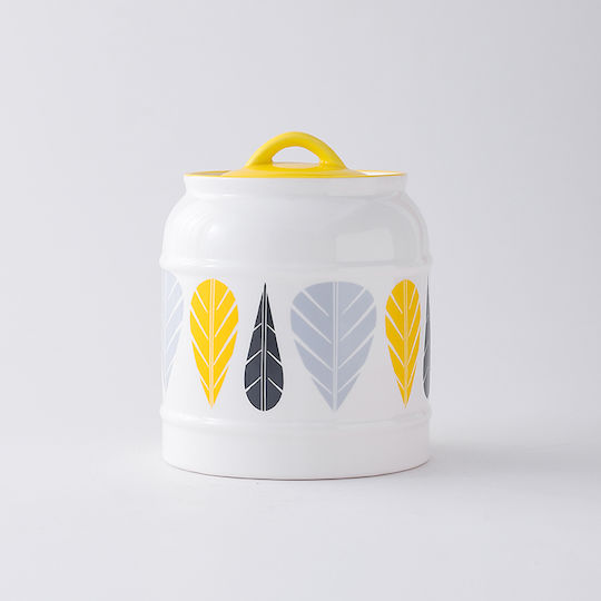 Melina's Collection Vaza Uz General cu capac ermetic Ceramică Alb 750ml