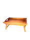 Rectangular Wooden Folding Bed Tray with Handles Brown