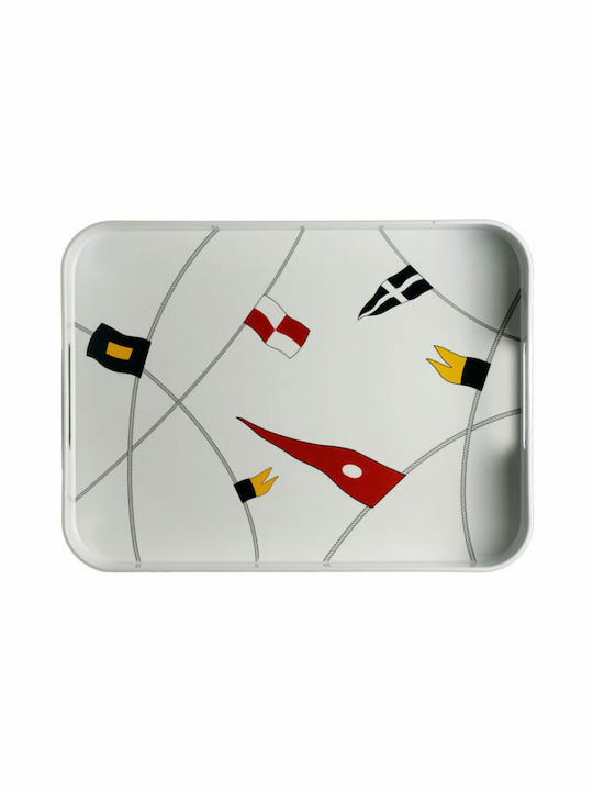 Marine Business Plastic Dreptunghiular Tavă de Servire cu Mânere în Culoare Alb 40x30cm 12012 1buc