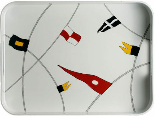 Marine Business Plastic Dreptunghiular Tavă de Servire cu Mânere în Culoare Alb 40x30cm 12012 1buc