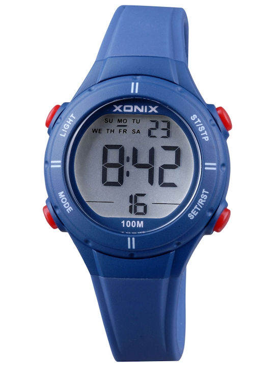 Xonix Kinder-Digitaluhr mit Kautschuk/Plastikarmband Blau