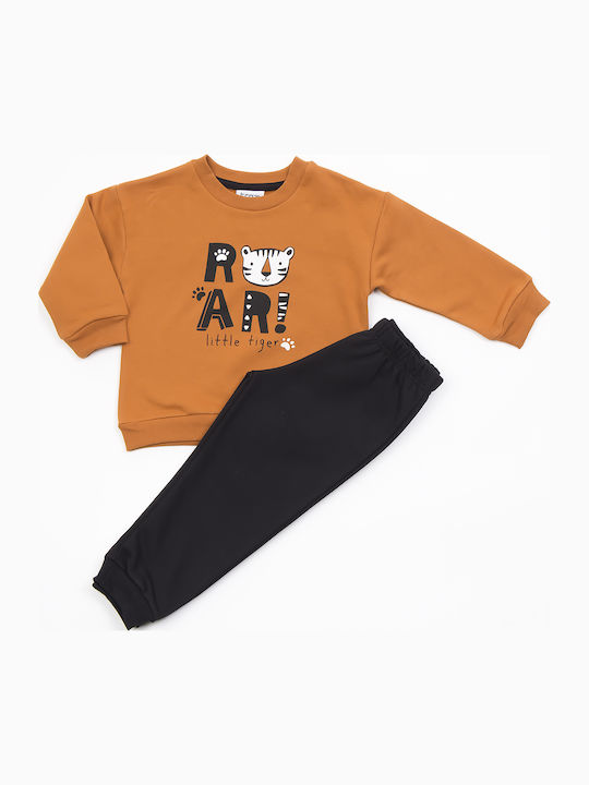 Kids Sweatpants Set Tabac Brown 2pcs