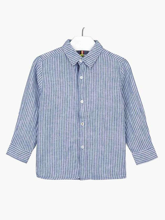 Losan Kids Striped Linen Shirt Light Blue