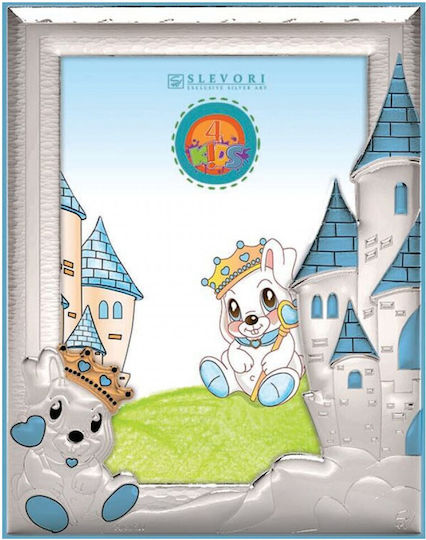 Slevori Kinder Fotorahmen Silber Blau 13x18cm