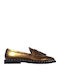 Damen Loafers Metallic Gold