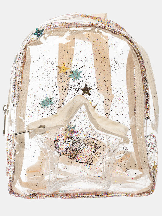 Alouette Glitter Star Backpack Kinder Rucksack Rucksack Beige
