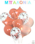 Set of 10 Balloons Latex Red Valentine's Day Stars