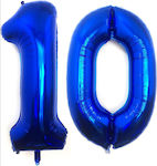 Set of 2 Balloons Foil Blue Jumbo Numbers 100cm