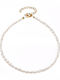 Theodora's Jewellery Gold Plated Anklet Made of Stainless Steel with Pearls