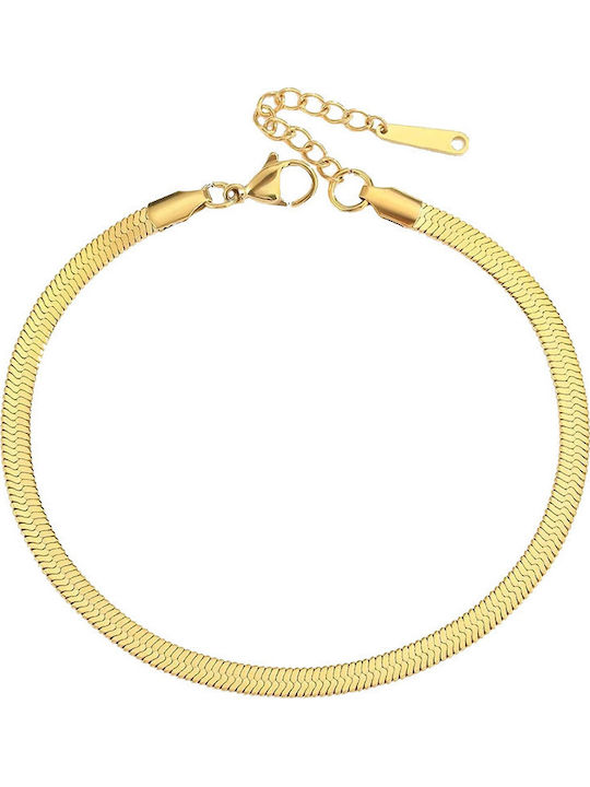 Theodora's Jewellery Επιχρυσωμένη Αλυσίδα Ποδιού από Ατσάλι